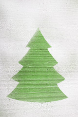Christmas tree shape - Christmas decoration with artificial snow