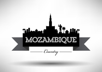Mozambique Typographic Skyline Design