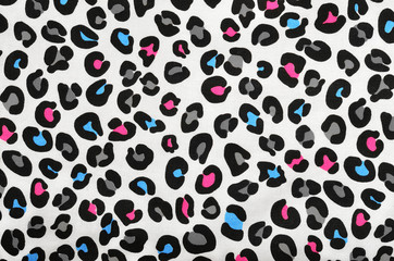 Animal print background.Colorful blue,pink,grey leopard pattern.