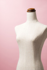 ピンクの背景にトルソーのアップ