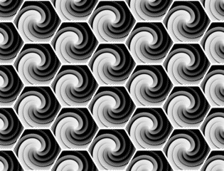 Design seamless monochrome hexagon geometric pattern