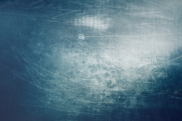 Blue scratched metal texture background - 69270402