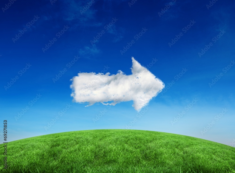 Poster composite image of cloud arrow