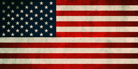 Naklejka premium Grunge USA Flag. Background of national flag of United States of