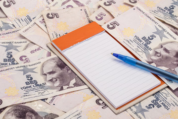 notebook on turkish liras