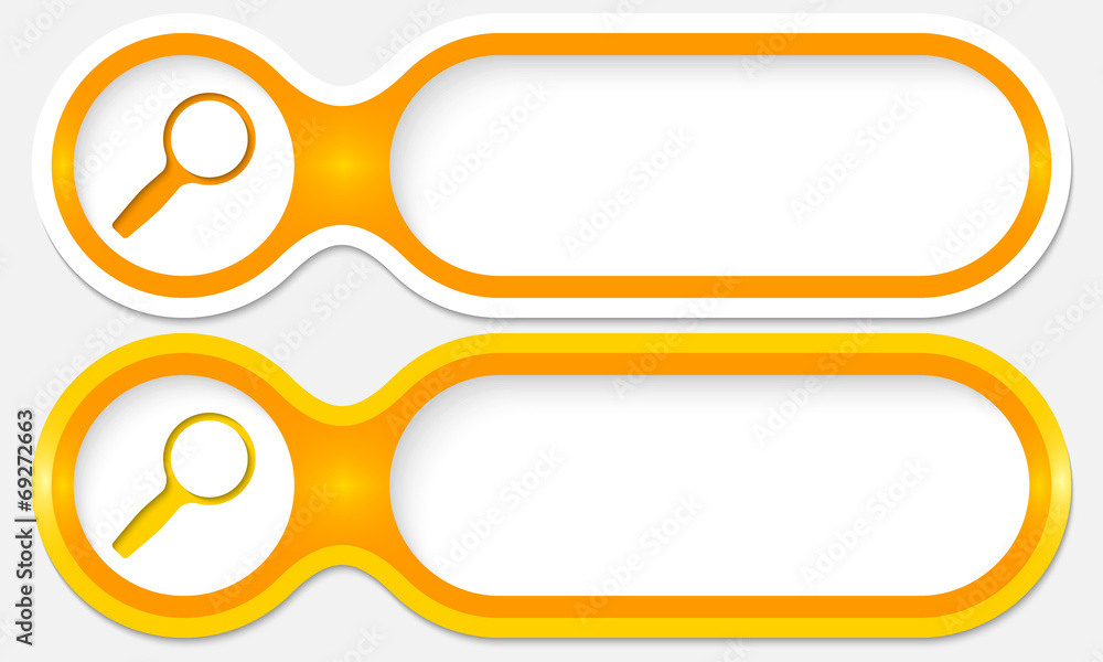 Poster two buttons for entering text with magnifier