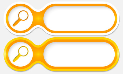 Obraz premium two buttons for entering text with magnifier