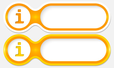 Obraz premium two buttons for entering text with info symbol