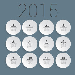 Simple european 2015 year vector calendar