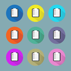 clipboard and checkmark icon set