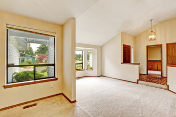 Empty house interior. Small room and entrance hallway