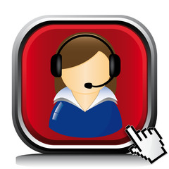 SUPPORT WOMAN EARPHONE ICON