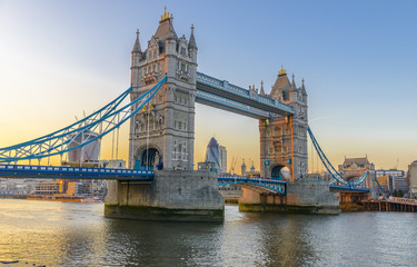 Fototapeta na wymiar Famous Tower Bridge at sunset, London, England