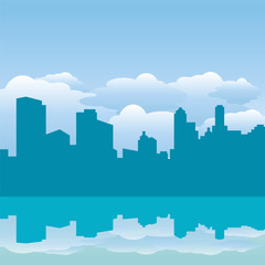 Vector abstract blue city