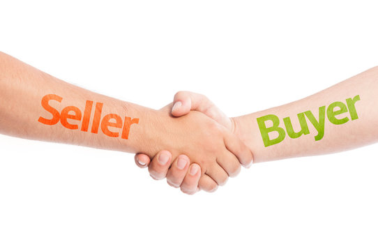 Seller and Buyer shaking hands.
