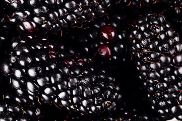 Photo of fresh macro view blackberries background