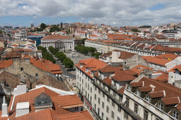 Fototapeta na wymiar Rossio ( Dom Pedro IV ) Square, Lisbon