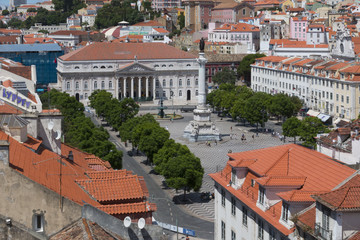 Fototapeta na wymiar Rossio ( Dom Pedro IV ) Square, Lisbon