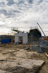 Fototapeta premium Construction of the railway bridge