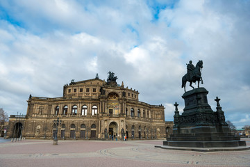 Opera house and Monument to King John of Saxony in Dresden