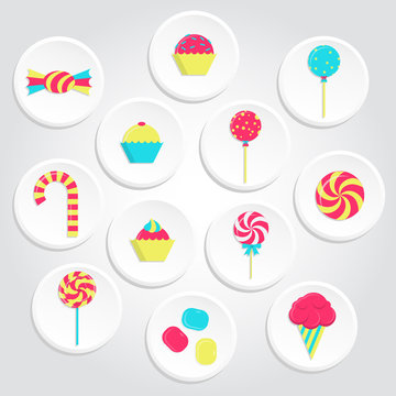 Colorful candy icons