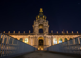 Naklejka premium The Zwinger (Der Dresdner Zwinger) at night. Dresden