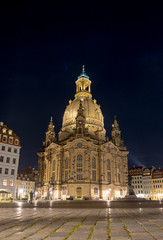 Fototapeta na wymiar Frauenkirche (Church of Our Lady) at night. Dresden