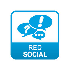 Fototapeta premium Etiqueta tipo app azul RED SOCIAL