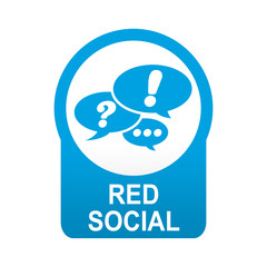 Fototapeta premium Etiqueta tipo app azul redonda RED SOCIAL