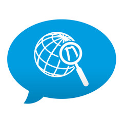 Etiqueta tipo app azul comentario simbolo destino turistico