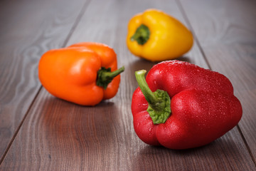 sweet peppers on the table