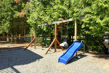 Fototapeta premium Small playground on backyard area
