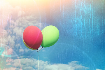Fototapeta Kolorowe balony w stylu retro obraz