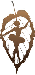 The ballerina a silhouette entered in a leaf. Vector © Copceac Oleg
