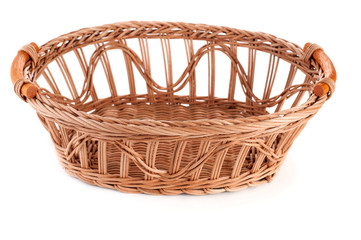 Obraz premium empty wicker basket isolated