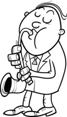 man with saxophone coloring page