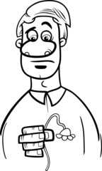 sad man cartoon coloring page