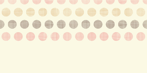 Vintage textile polka dots horizontal border seamless pattern