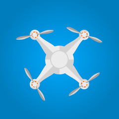 Flat vector icon for gray quadrocopter