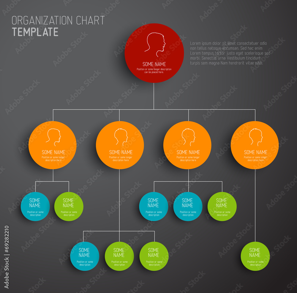 Poster vector modern and simple organization chart template