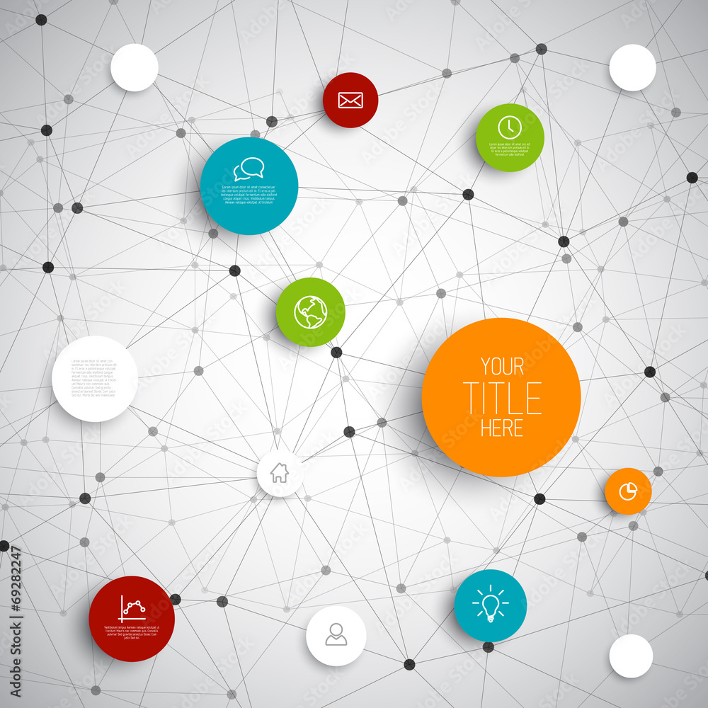 Poster vector abstract circles infographic network template