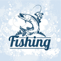 fishing vector labels