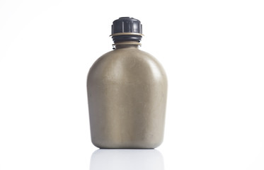 Military canteen isolated on white background