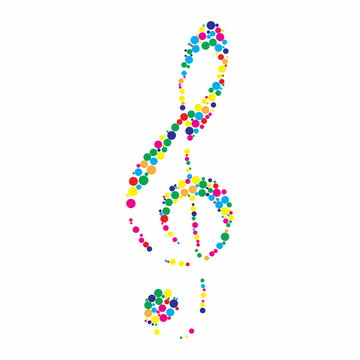 Illustration of a colorful clef