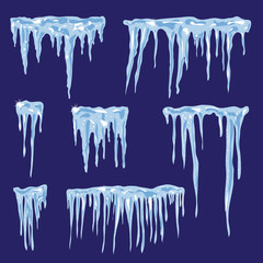 Icicles, vector set illustration for your design