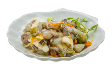 Raw octopus salad