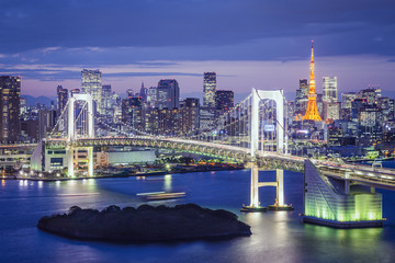 Fototapeta na wymiar Tokyo, Japan at Tokyo Bay