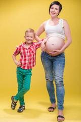 Pregnant woman expecting her baby