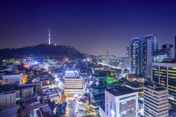 Fototapeta na wymiar Seoul, South Korea Skyline