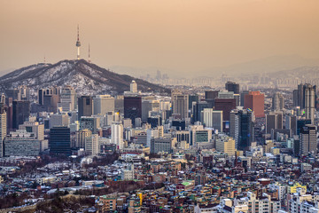 Obraz premium Seul, Korea Południowa Skyline